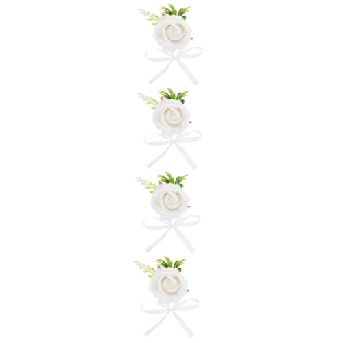 SHERCHPRY 4 Piezas Flor de muñeca Decoraciones de Boda Decoraciones de Ceremonia de Boda Casamento decoração Wedding Decoration Ramillete de muñeca de Flores Artificiales Suministros de