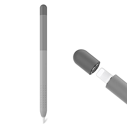 Delidigi Gradient Color Case Cover for Apple Pencil 1st Gen, Silicone Apple Pencil Case Sleeve Protective Cover Accessories for Apple Pencil 1st Generation (Gradient Grey)