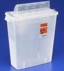 MCK12852800 - Covidien Multi-purpose Sharps Container In-Room 1-Piece 16.25H X 13.75W X 6D Inch Translucent Base Horizontal Entry Lid