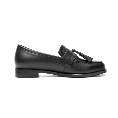 Image of ONEENO Women's Casual Flat Leather Tassel Loafer | Office Shoes