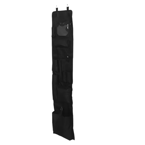 MUCKLILY Bolsa Organizadora Colgante para Taquillas Negra 28X132 CM con Múltiples Bolsillos Organizador de Pared para Almacenamiento Escolar y Gimnasio Bolsa Vertical Ahorradora de