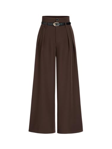 CIDER Belted Pleated Wide Leg Trousers