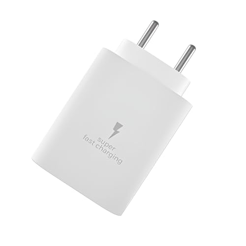 Image of Samsung Original 25W Type-C Fast Charger Adapter for Samsung M17|M07|M36|M06|A55|A35|F06|S25 fe|S24|F36|F16|M35|S23|A06|S25 Plus|A37|A56|Tab S11|S10|S10+| USB C 25Watt Quick Charger Adaptor, White