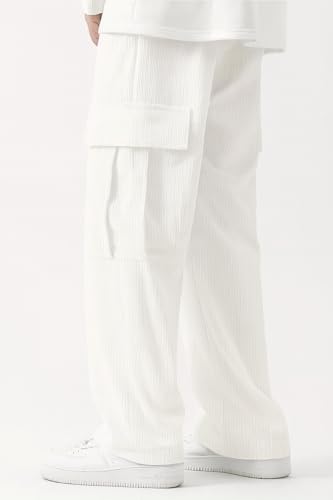 Image of Cargo Joggers for Men - Cotton Loose Fit Utility Pants with 6 Pockets | Durable Outdoor & Hiking Trousers