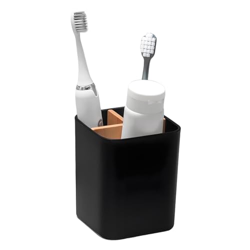 Reviews de Porta cepillos - 5 favoritos. 50 Genérico Porta Cepillo De Dientes para Baño, Organizador De Toilette Negro, Diseño Minimalista, Tamaño Compacto 11 X 9 X 9 Cm, Ideal para Viajes Y Organización del Hogar
