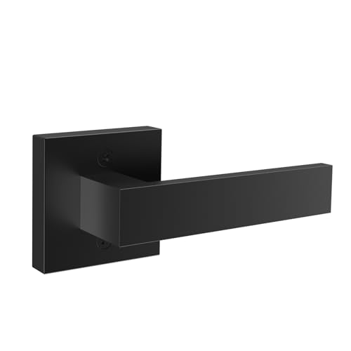 VEVOR Dummy Door Lever, 1 PC Non-Turning Single Side Push/Pull Handle, Contemporary Square Door Lever Set, Reversible for Right and Left Sided Doors,for Pantry, Closet, and French Doors, Matte Black -  WGNMBS1JFX005KE1XV0