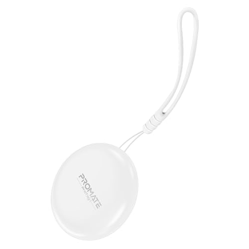 Promate Ultra-Compact Smart Precision Tracking Wireless Tag for Apple Find My App, Apple Certified,Loud Alarm Sound, IPX6 Water Resistant, Lost Mode.ProTag 1