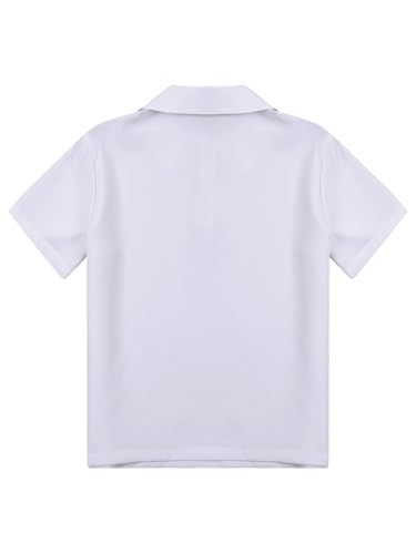 JEATHA Girls' School Uniform Shirts Short Sleeve Oxford Collar T-Shirts Solid Color Tee Blouse Basic Tops4