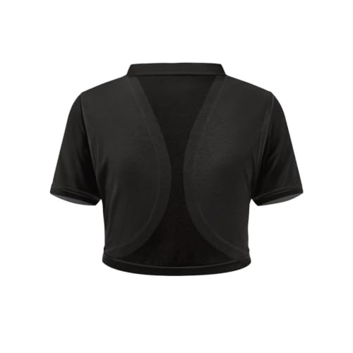 Image of Womens Short Sleeve Bolero Shrug Open Front Knit Cropped Cardigan Shoulder Cover for Dress Cute Casual Knit Cover Up