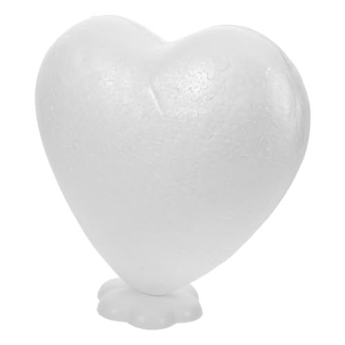 MUELODSIC Corazón de Espuma Poliestireno con Base para Manualidades DIY Molde Forma de Corazón Blanco para Decoración Floral Topper de Tarta Boda y Ornamento Romántico