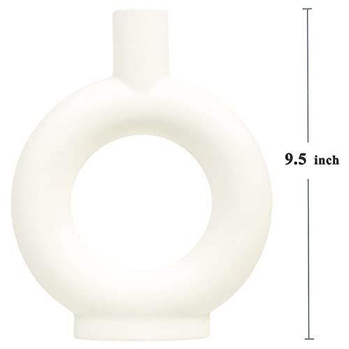 Elegant Decorative Vase Modern Geometric Decorative Vase For Living Room Bedroom Kitchen Table Home Office Center Decor Wedding Party White #TOP5
