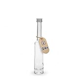 Flaschenland 24 Glasflaschen 40 ml mit silbernem Schraubverschluss, edler Glasboden, langer Hals, transparent, ideal als Probeflasche für Spirituosen, Öl & Essenzen