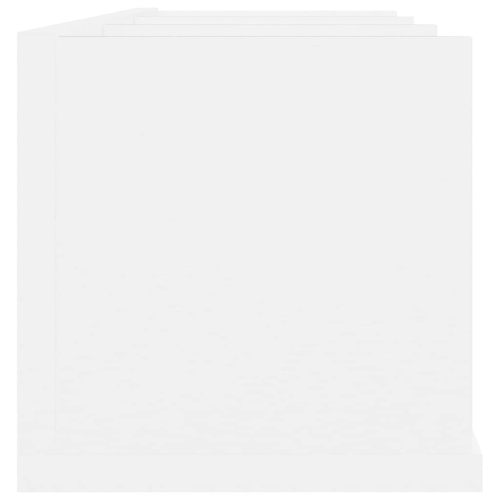 Mensola da parete per CD, 75 x 18 x 18 cm, moderna scaffale per DVD con 3 scomparti, robusta mensola da parete in legno per collezione musicale e dischi in vinile, salvaspazio
