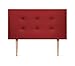 DHOME Tête de lit capitonnée jusqu'au sol en tissu Aqualine et similicuir 110 x 115 cm (pour lit de 80/90/105 cm) avec pieds Similicuir rouge
