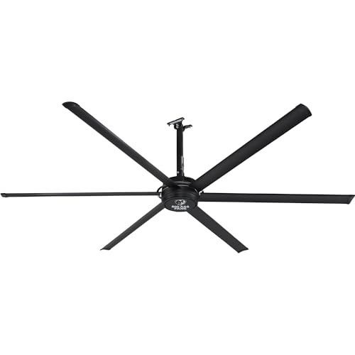 Image of Big Ass Fans E Series 10 ft Industrial 6 Blade Ceiling Fan Gearless Direct Drive Motor, High Volume Low Speed, Wired Wall Controller, 110-125V /1ph - Stealth Black