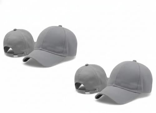 Gorgeous Caps Unisex Plain Grey Baseball Cap Pack of 2 | Adjustable Cotton Caps