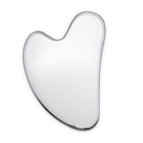 HEALTHANDWEALTH Gua sha Tool for Face | Stainless Steel Gua Sha | Facial Tools Metal Gua Sha | Tighten Skin Care Tools | Beauty Tool for Body Eyes Neck Massager (Heart Shape)