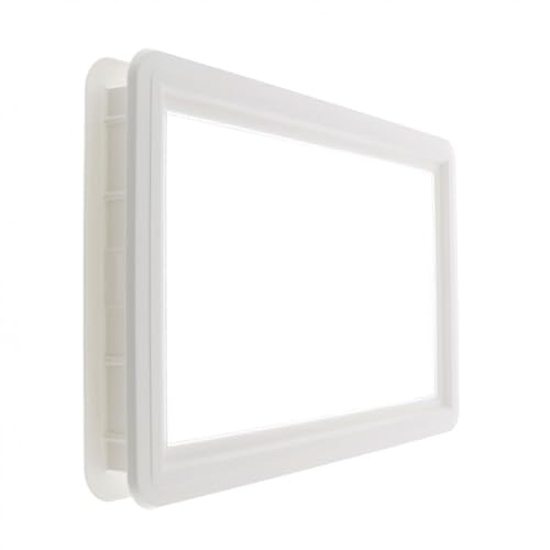 cyclingcolors ventana Ojo de buey para puerta de garaje con clip rectangular de PVC blanco