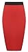 Produktbild Unbranded Damen Midi-Bleistiftrock, einfarbig, figurbetont, Stretch-Jersey, Bürorock, Größe 36-54 Gr. 46-48, rot