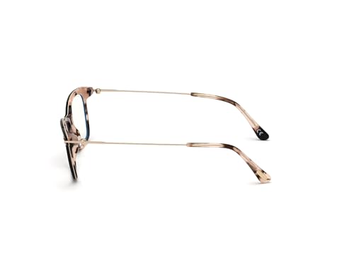Image of Eyeglasses Tom Ford FT 5712 -B 005 Shiny Vintage Pink Havana /Blue Block Lenses
