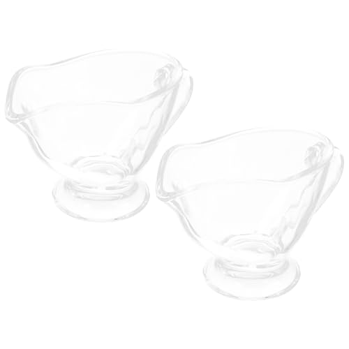 Recipiente de vidrio para salsa con asa estable que evita derrames en la cocina 2