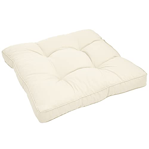Beautissu Cojines Lounge Exterior XLuna Asiento Muebles Mimbre jardín Acolchado Grueso ca. 50x50x10 cm Natural