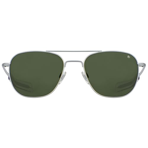 Image of AO American Optical Matte Silver Original Pilot Sunglasses | Nylon & Glass Lenses | Polarized & Non-Polarized