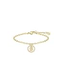 BOSS Jewelry Bracciale con Pendente da Donna Collezione DOUBLE B DIVINE in Acciaio Inossidabile con Placcatura Ionica Oro Giallo decorato con Cristalli - 1580807
