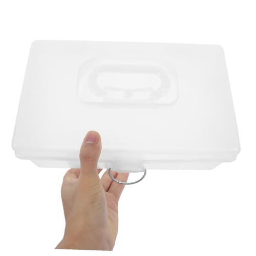 Caja organizadora portátil para mahjong con tapa y asa miniatura 4