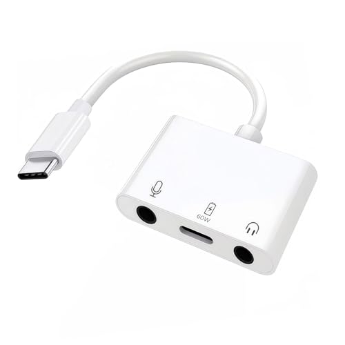 USB-C - }CN & 3.5mm I[fBIA_v^[ PD[dt CuXg[~Op 3C1 Aux to USB CI[fBI & }CNXvb^[ iPhone 15/16AiPad ProAGalaxy S25UltraȂǂɑ