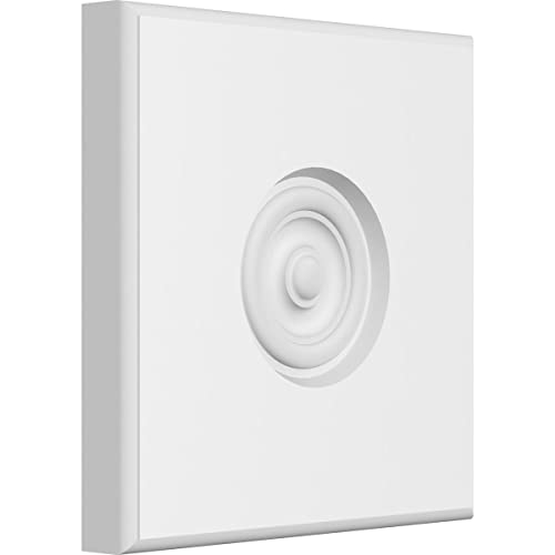 Ekena Millwork ROSP080X080X100SDG04 Standard Sedgwick Bullseye Rosette with Rounded Edge, 8"W x 8"H x 1"P