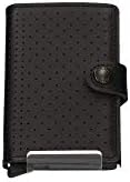 Secrid Men Mini Wallet Genuine Leather Perforated Black RFID Safe Card Case max 12 cards