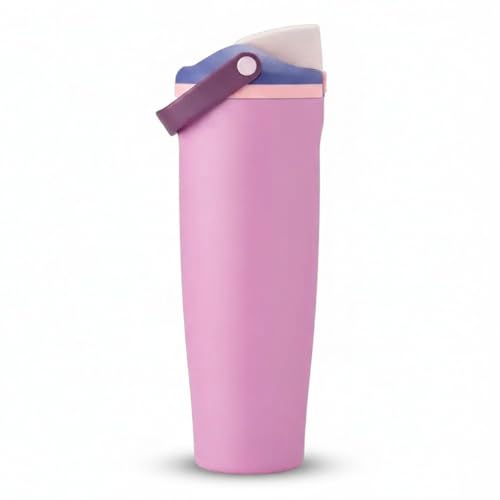 Image of LHOTSE Gym Water Bottle 30oz - Leak Proof Lock Lid, Matte Metallic Finish, Carry Handle, Durable Stainless Steel, Perfect for Workout & Sports (Dark Lavender, 900 ML)