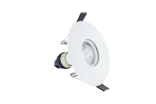LumenEco Fire Rated Downlight 70-100mm Cutout IP65 White Round +GU10 Holder Integral