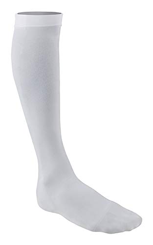 Image of Futuro Anti-Embolism Knee Length Stockings, Moderate Compression, Closed Toe, Medium Regular, White (Pack of 2)