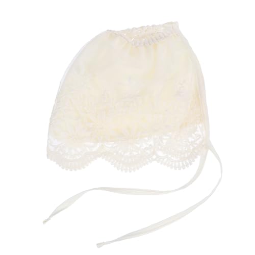 VILLCASE Sombrero de Encaje para Recién Nacido Niña, Gorro de Flores Color Crema, Talla Única Ajustable, Adecuado para Fotografía y Ocasiones Obsequios Ñiño