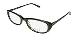 ELLE 13351 Womens/Ladies Rectangular Full-Rim Flexible Hinges Eyeglasses/Eyewear (49-17-135, Green)