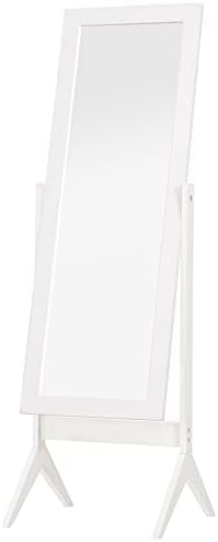 HOMCOM Freestanding Dressing Mirror Bedroom Tall Adjustable Angle 148x47cm White