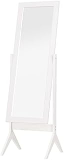 HOMCOM Freestanding Dressing Mirror Bedroom Tall Adjustable Angle 148x47cm White