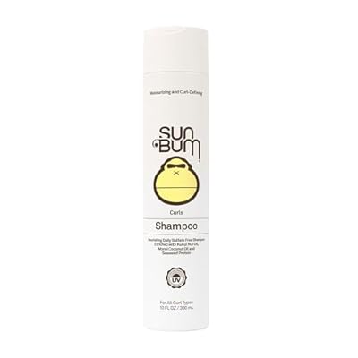 Sun Bum Curls Shampoo - Moisturizing Hair Treatment for Wavy and Curly Hair - Frizz Free Finish - Enrich with Coconut Oil and Seaweed Protein - UV Protecting - Vegan and Cruelty Free - 10 oz