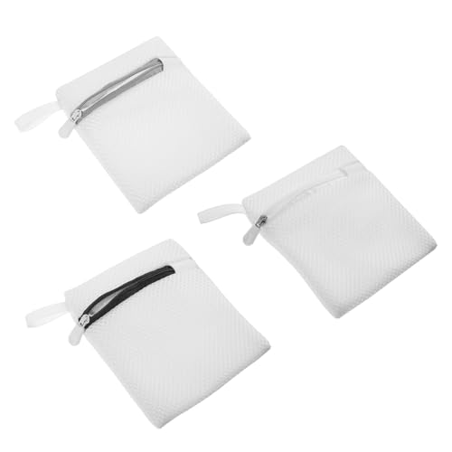 Toyvian Bolsas de Lavandería para Ropa Interior, Mini Bolsas de Malla de Poliéster 12x14 Cm, Juego de 3 Cremallera Resistente para Lavadora, Protección para Prendas Delicadas y Uso