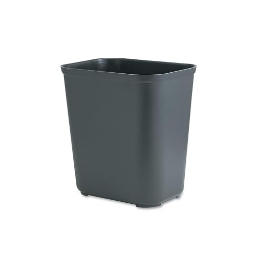 Image of Rubbermaid Commercial Products Fire Resistant Wastebasket 7GAL /28 QT, Black, for Hospitals /Schools /Hotels /Offices