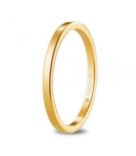 Alliance Mariage ARGYOR or jaune 18 carats bague biseautée Belen