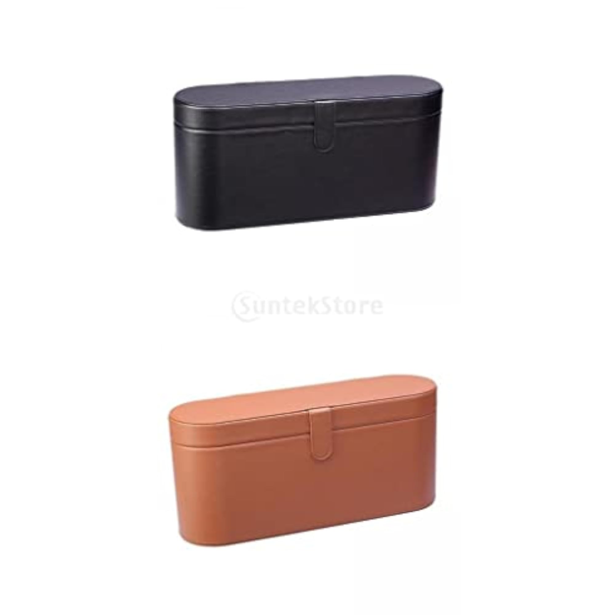 2 Pcs PU Leather Hair Dryer Storage Box, Organizer