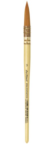 Image of da Vinci Watercolor Series 488 CosmoTop Spin Paint Brush, Round Synthetic with Lacquered Natural Handle, Size 3 (488-03)
