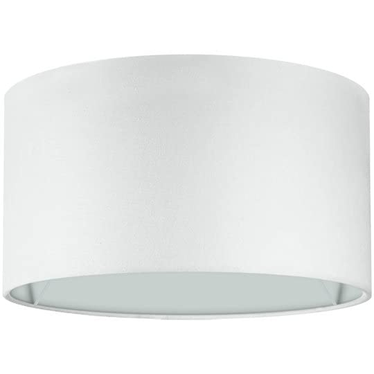 Wogati® Premium Lampenschirm E14/E27 Baumwolle | Weiß | Ø40cm Höhe 25cm | Für Stehlampe, Hängelampe und Tischlampe