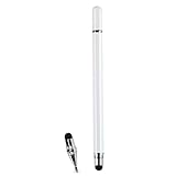 3-in-1 Professional Stylus Pen, White Metal Barrel, Capacitive Touch Screen Compatible with Mobile Phones and Tablets, Digital Calendar and Video Editing