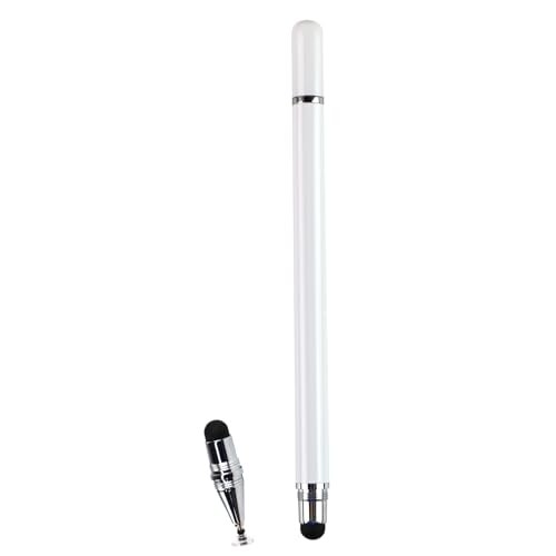 3-in-1 Professional Stylus Pen, White Metal Barrel, Capacitive Touch Screen Compatible with Mobile Phones and Tablets, Digital Calendar and Video Editing
