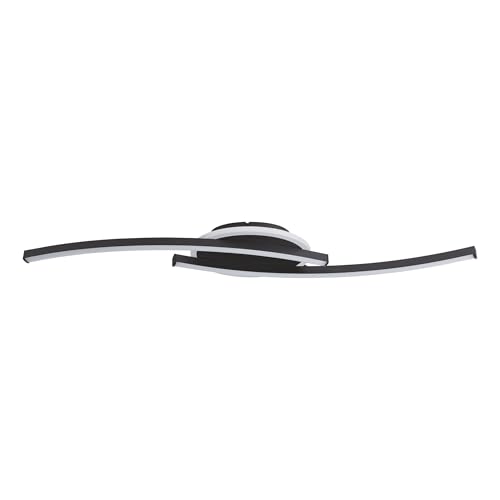 Plafonnier LED Lungolago Eglo luminaire noir de plafond 74 cm