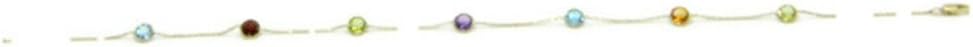 Sophia Fine Jewelry Multicolor Gemstones 10 Inches Anklet 14k Yellow Gold Chain Lobster Lock